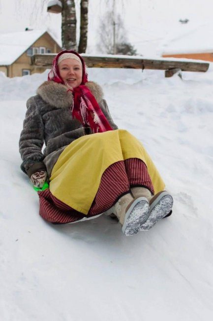 Катание на санях в Карелии